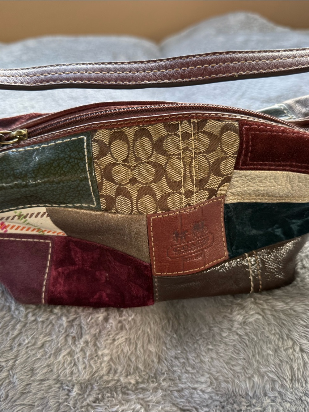 Coach Patchwork Multi-Color Signature Shoulder Bag